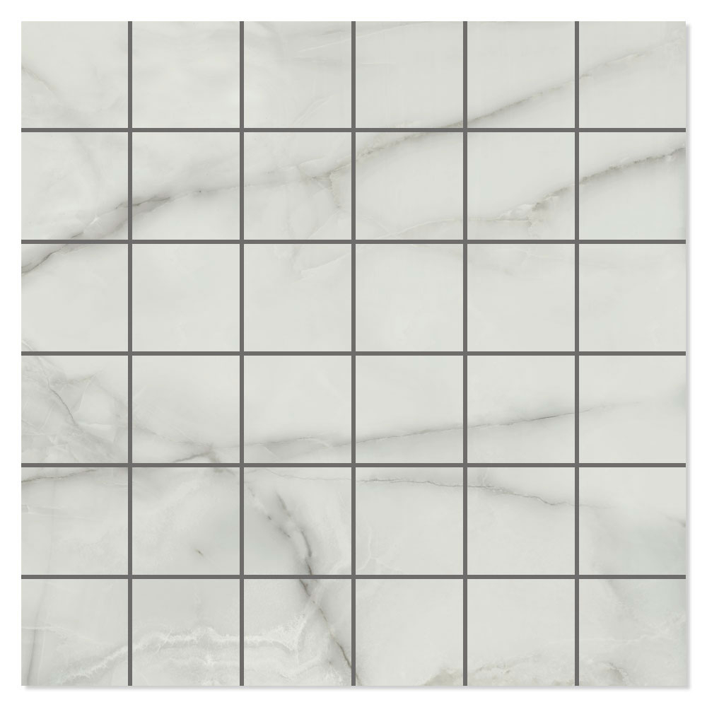 Mosaikkflis Atrani Hvit Polert 30x30 (5x5) cm